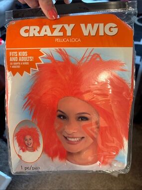 Party City Crazy Wig in Bright Orange